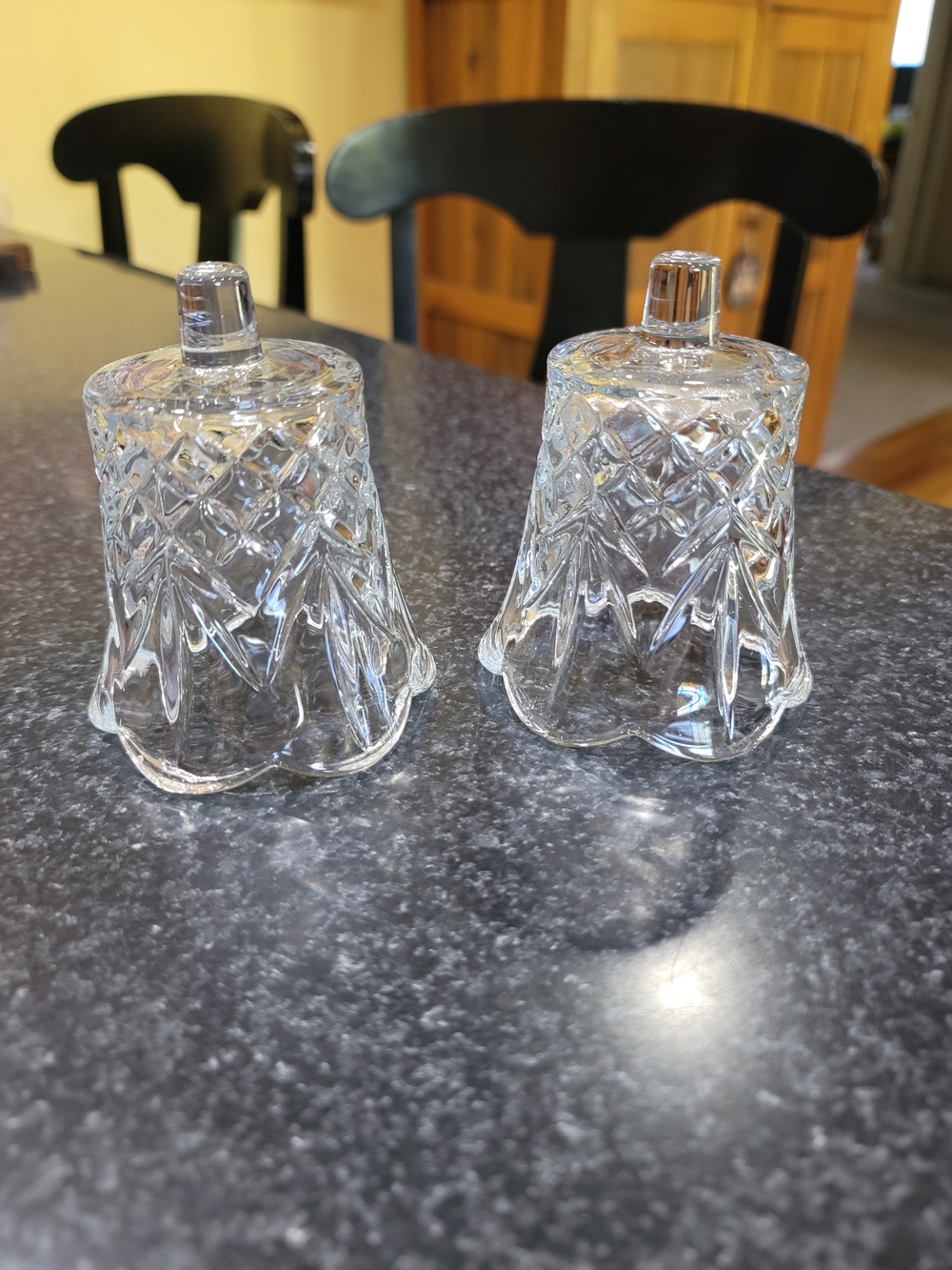Home Interiors Clear Cut-Glass Bell Votive Holders
